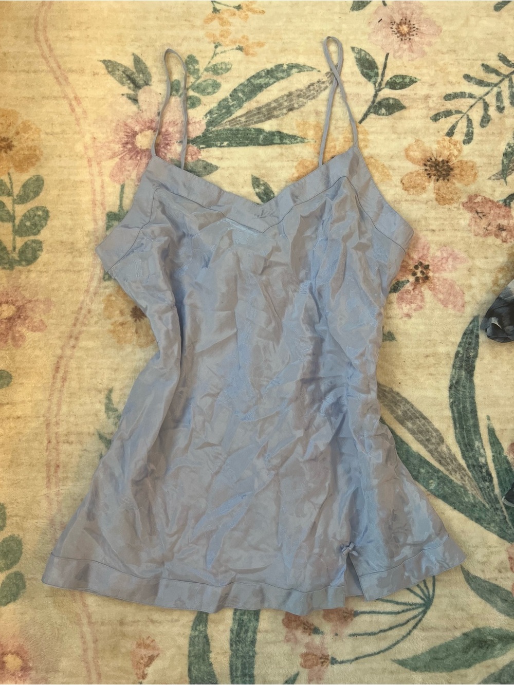 Light Blue Satin Camisole Tank Top